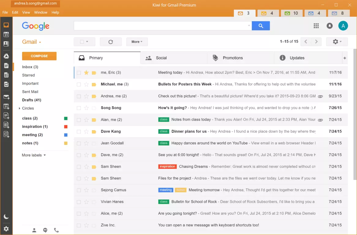 Desktop Gmail app Kiwi