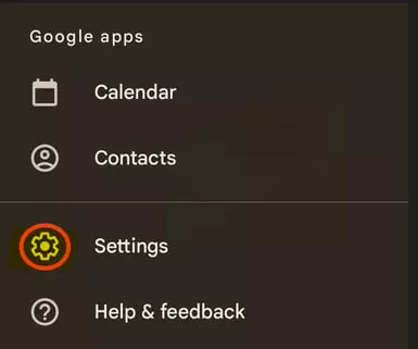 Gmail app settings tab
