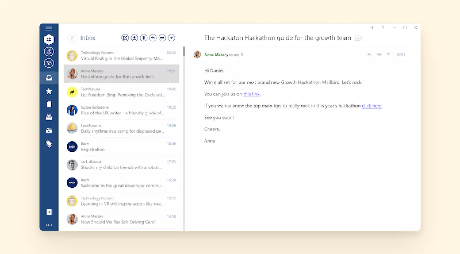 What Mailbird's interface looks like -Alternative zur Windows 10 Mail App 