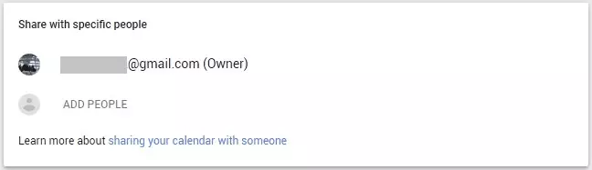 Add address to share calendar