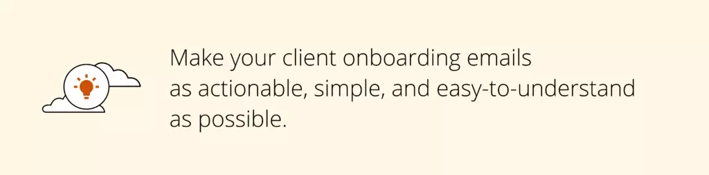 Client onboarding email