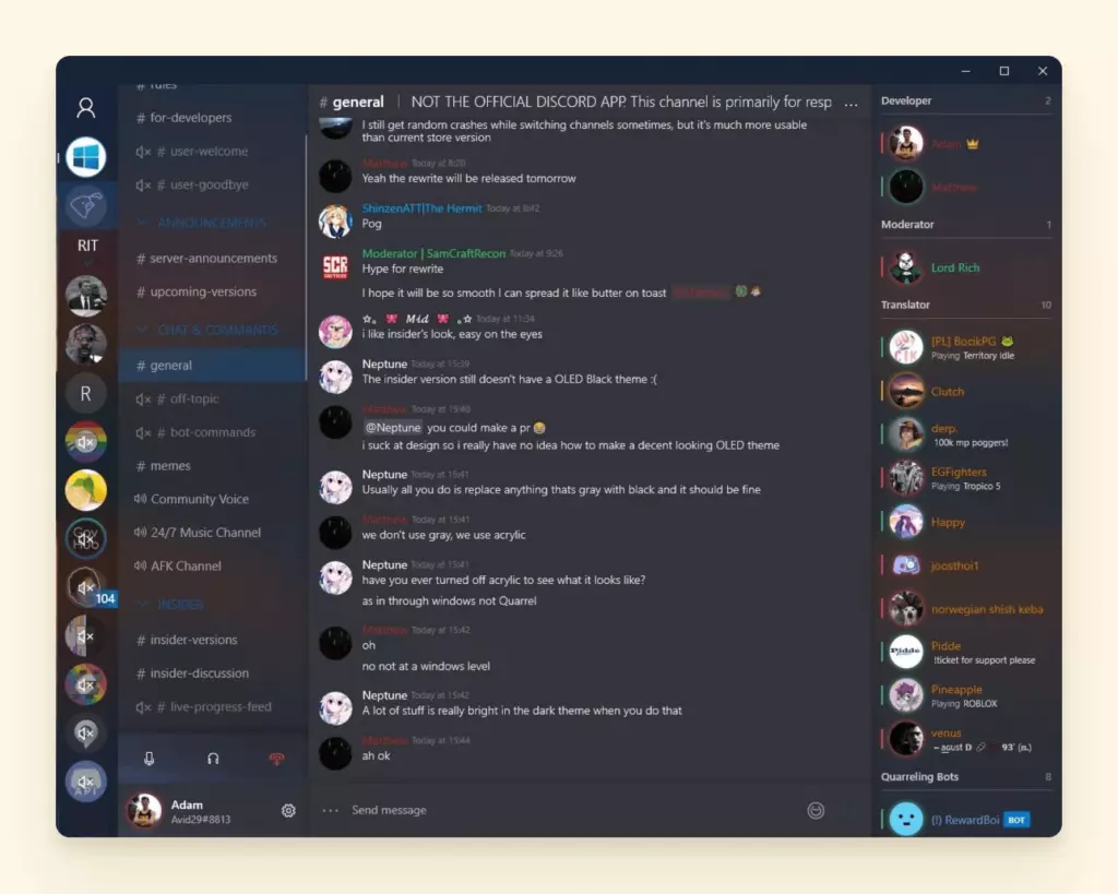 Discord app for Windows