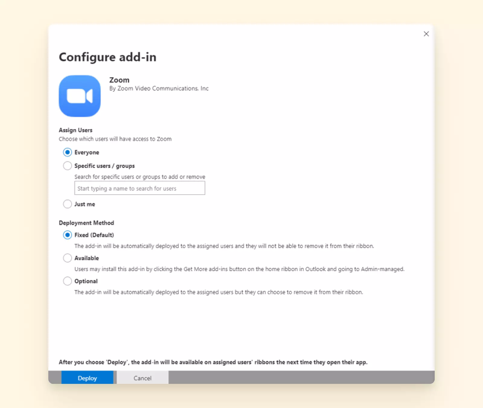 Outlook and Zoom configuration