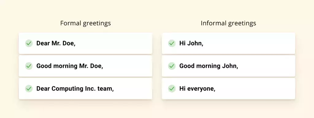 Formelle und informelle E-Mail-Grüße