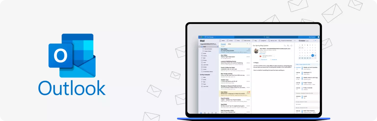 An ipad with the microsoft outlook logo on it