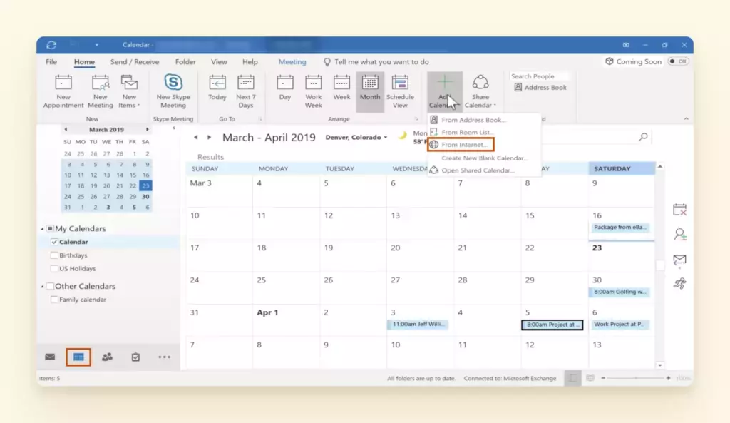 Google Calendar preview in Outlook for desktop