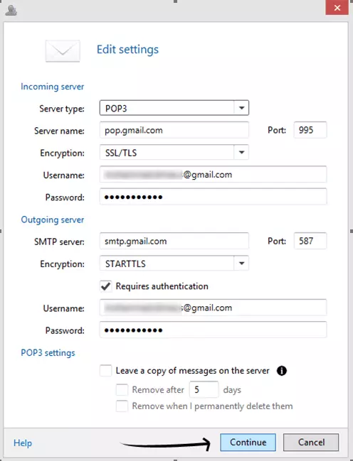 POP3 Mailbird setup