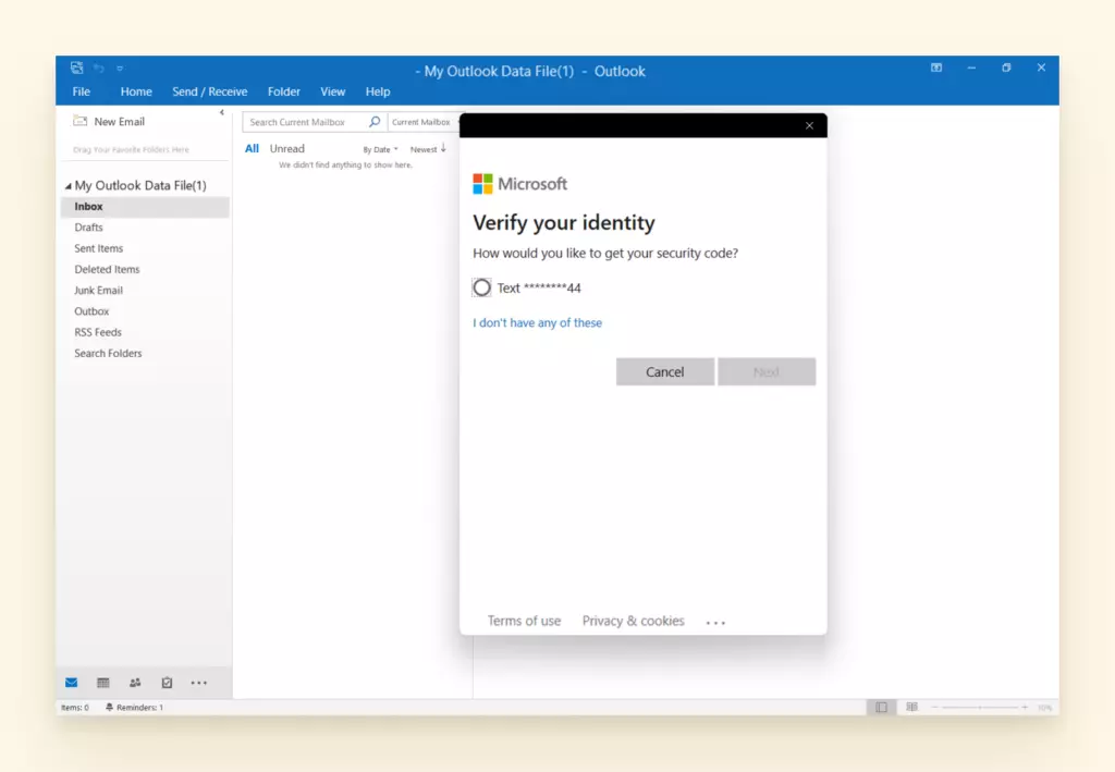 captura de pantalla del formulario de recuperaci&oacute;n de microsoft