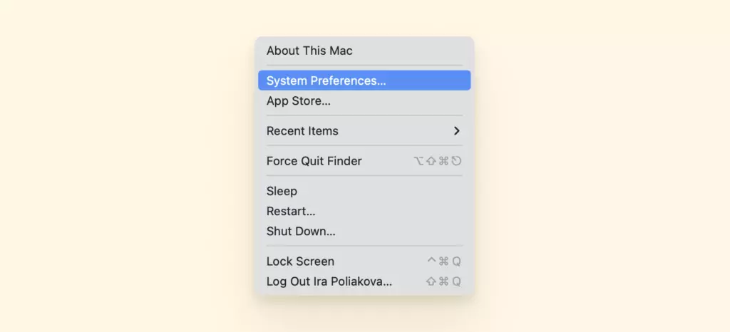 macOS system preferences