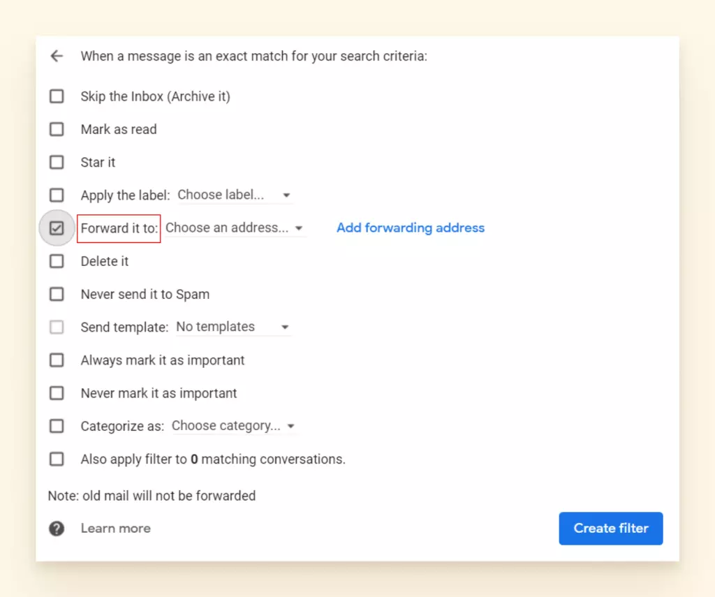 automatically forward emails in mailbird