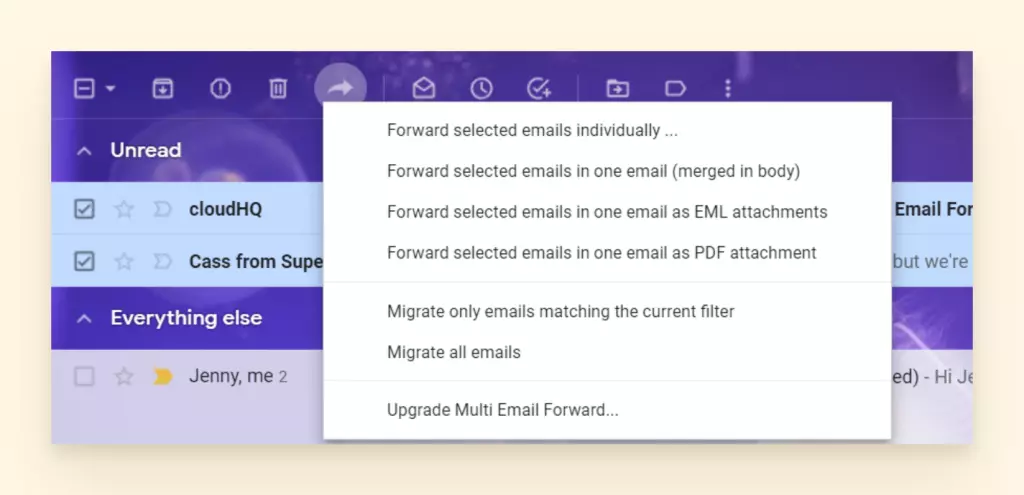 automatically forward emails in mailbird