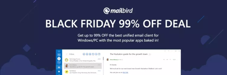 Mailbird's crazy Black Friday and Cyber Monday Deal