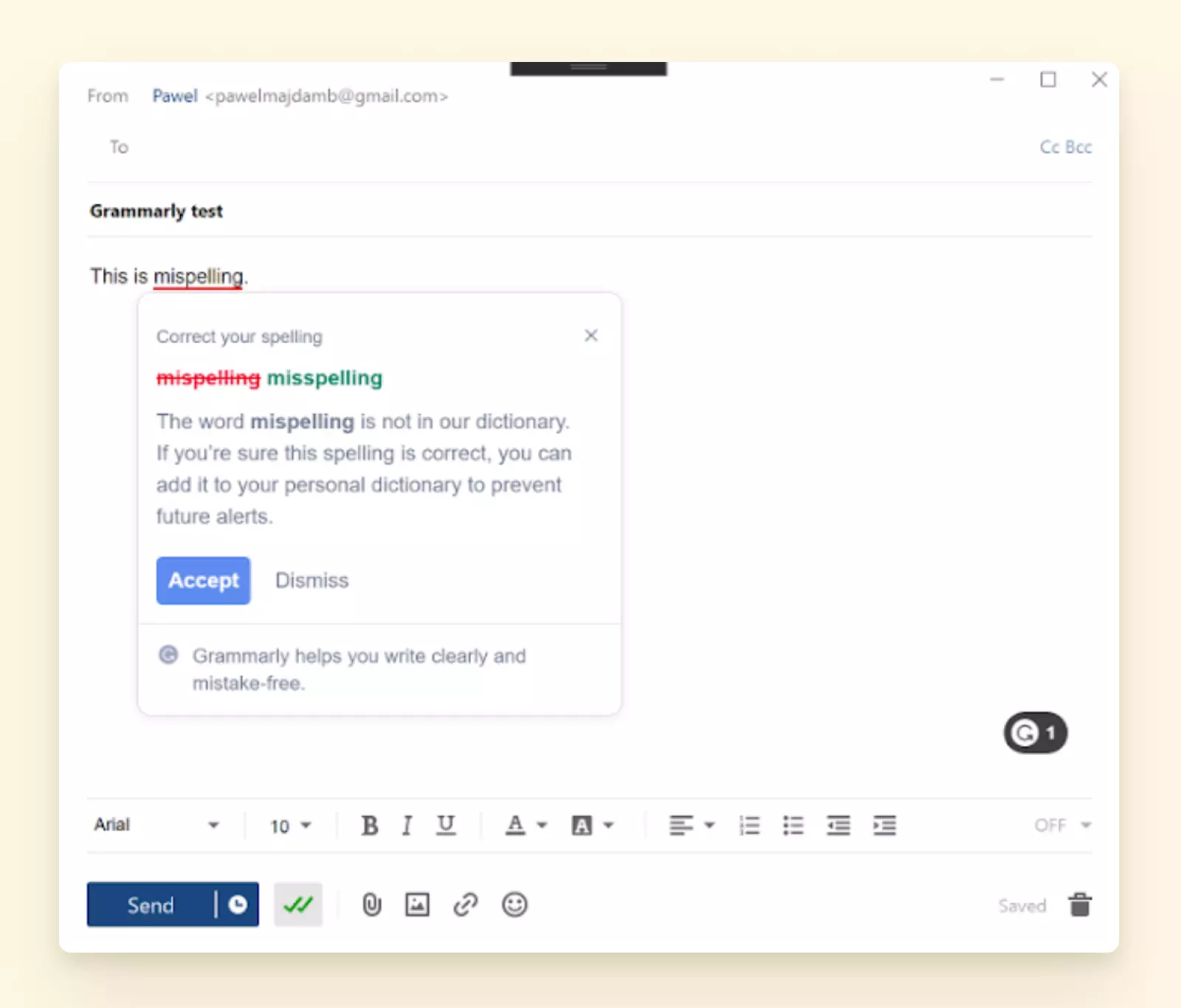 Using Grammarly for writing emails