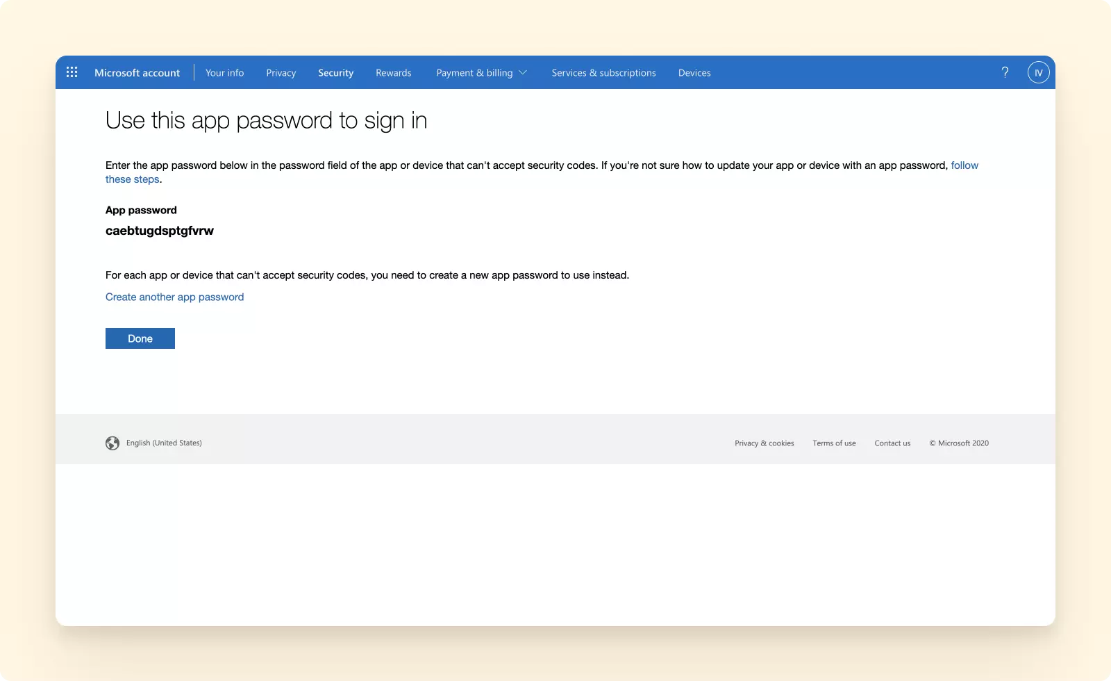 Generate Office 365 App Password