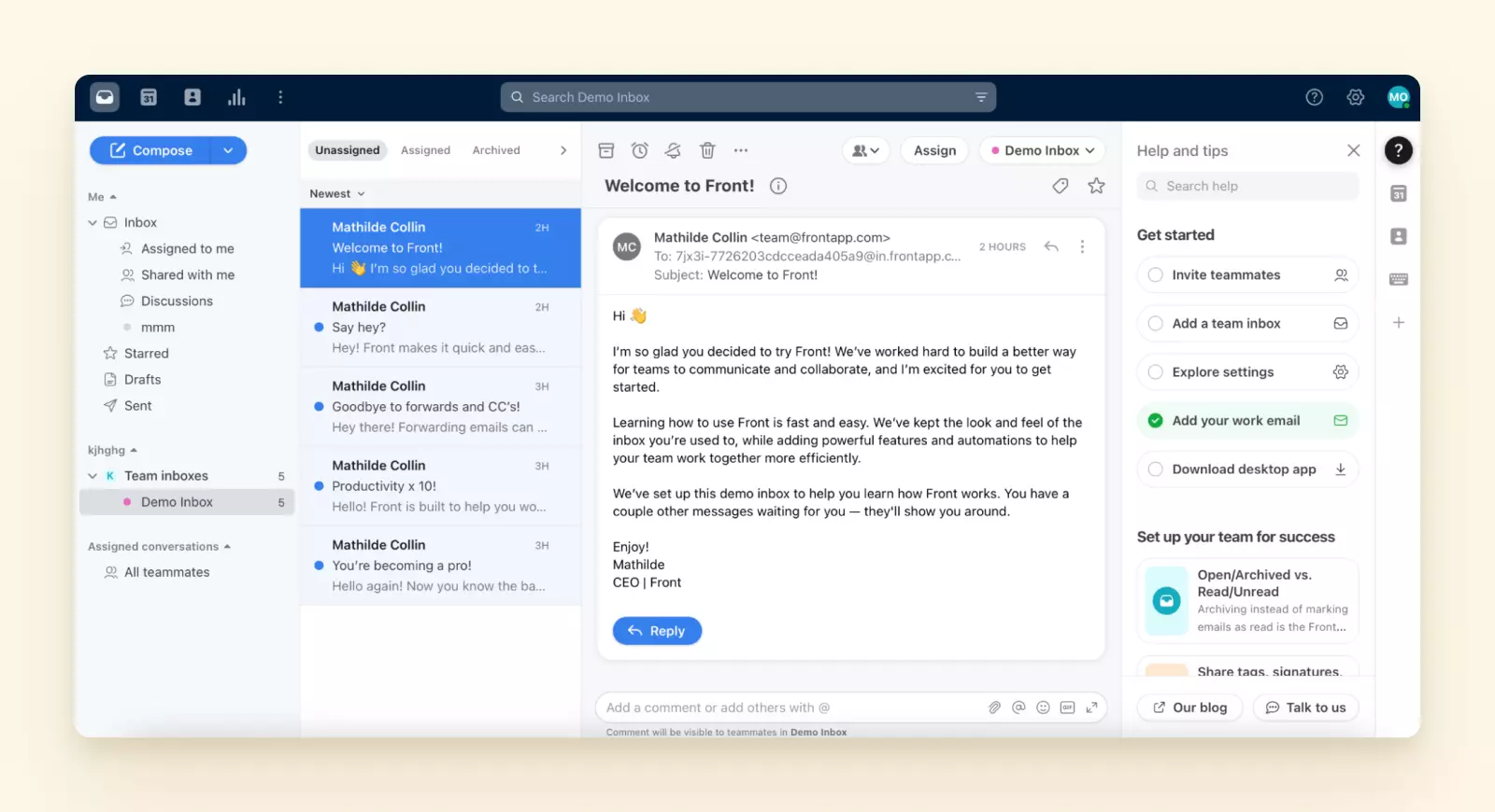 Front email client alternative for Outlook