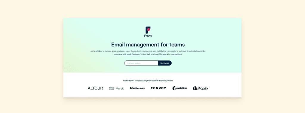 Front email management app