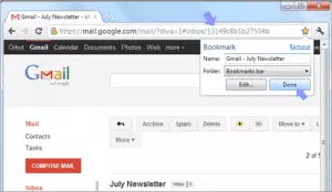 Hinzufügen einer einzelnen E-Mail als Lesezeichen in Chrome.                                          Bildquellenangabe: Techf5.com