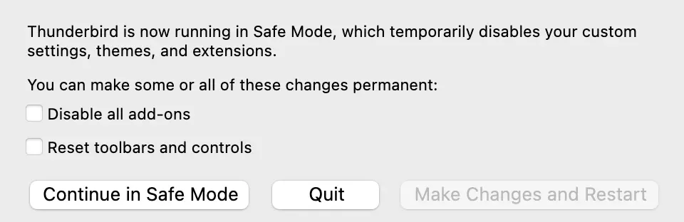 Continue in Safe Mode