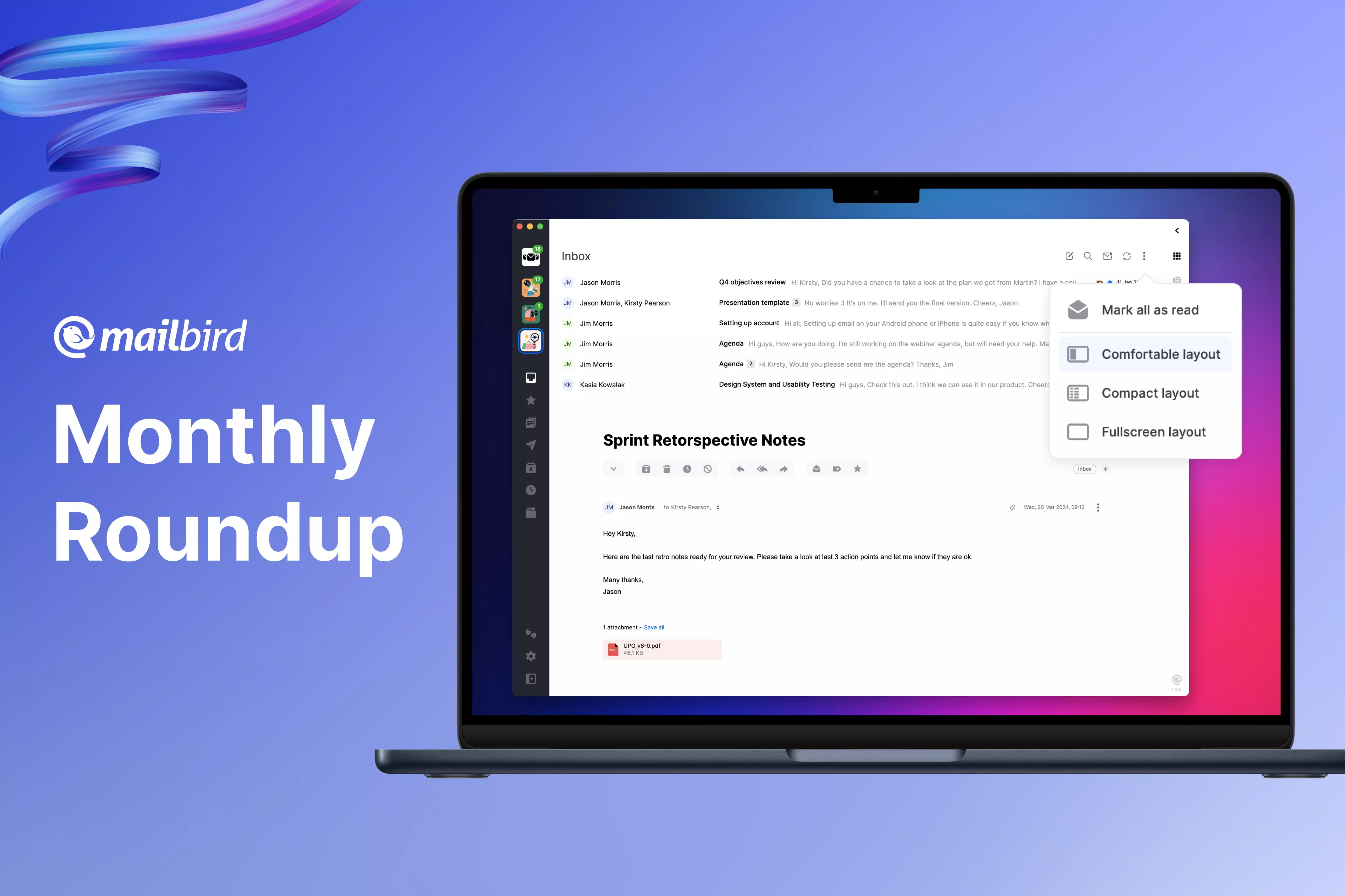 Monthly Roundup: Productivity drives latest Mailbird for Mac updates
