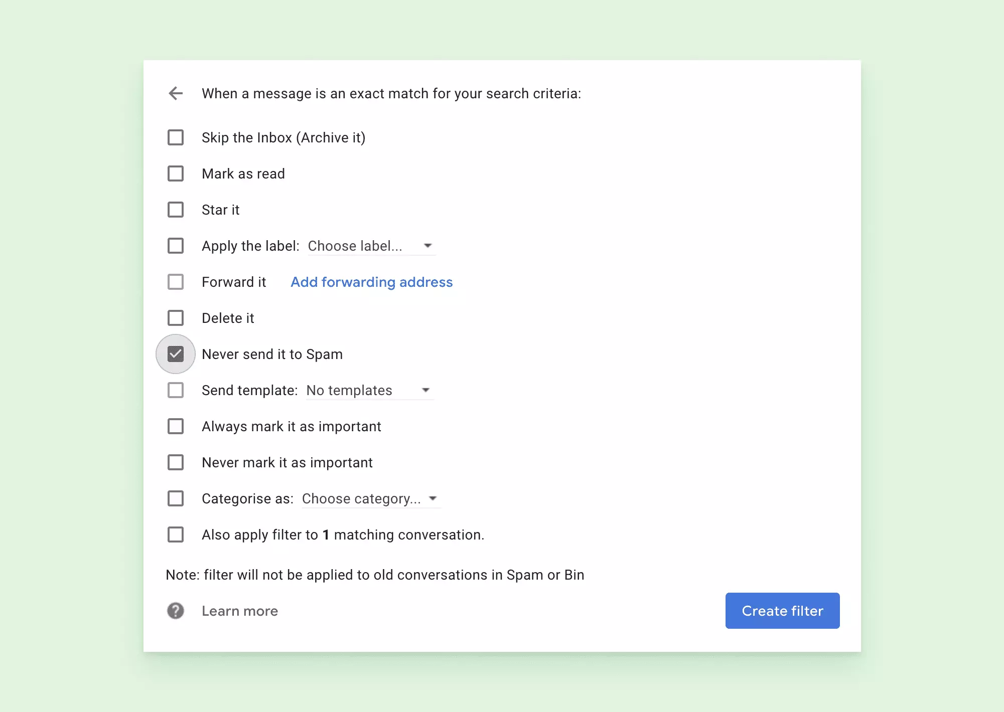 How to whitelist an email in Gmail