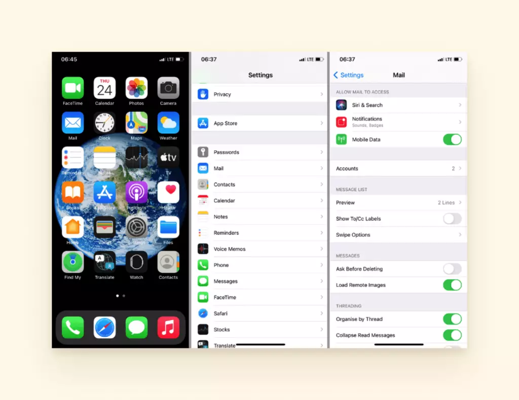 how to set an email account on iphone