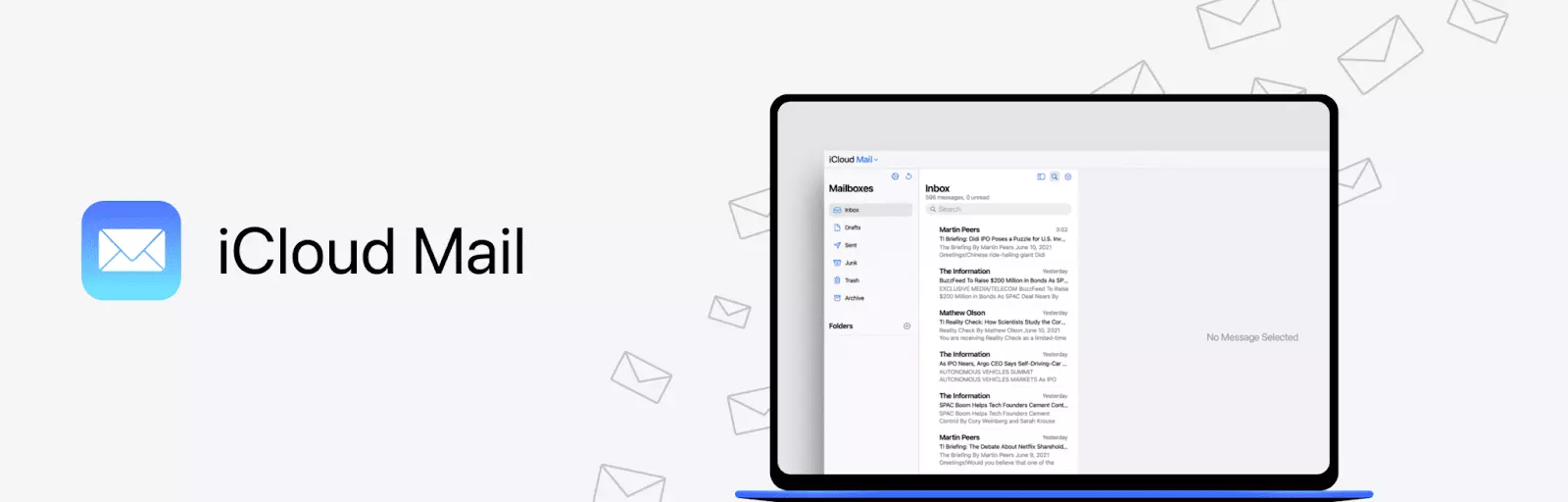 The icloud mail app is shown on a phone.