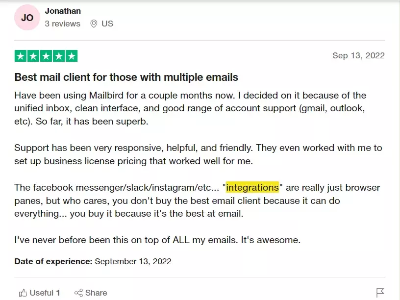 Review about Mailbird integrations