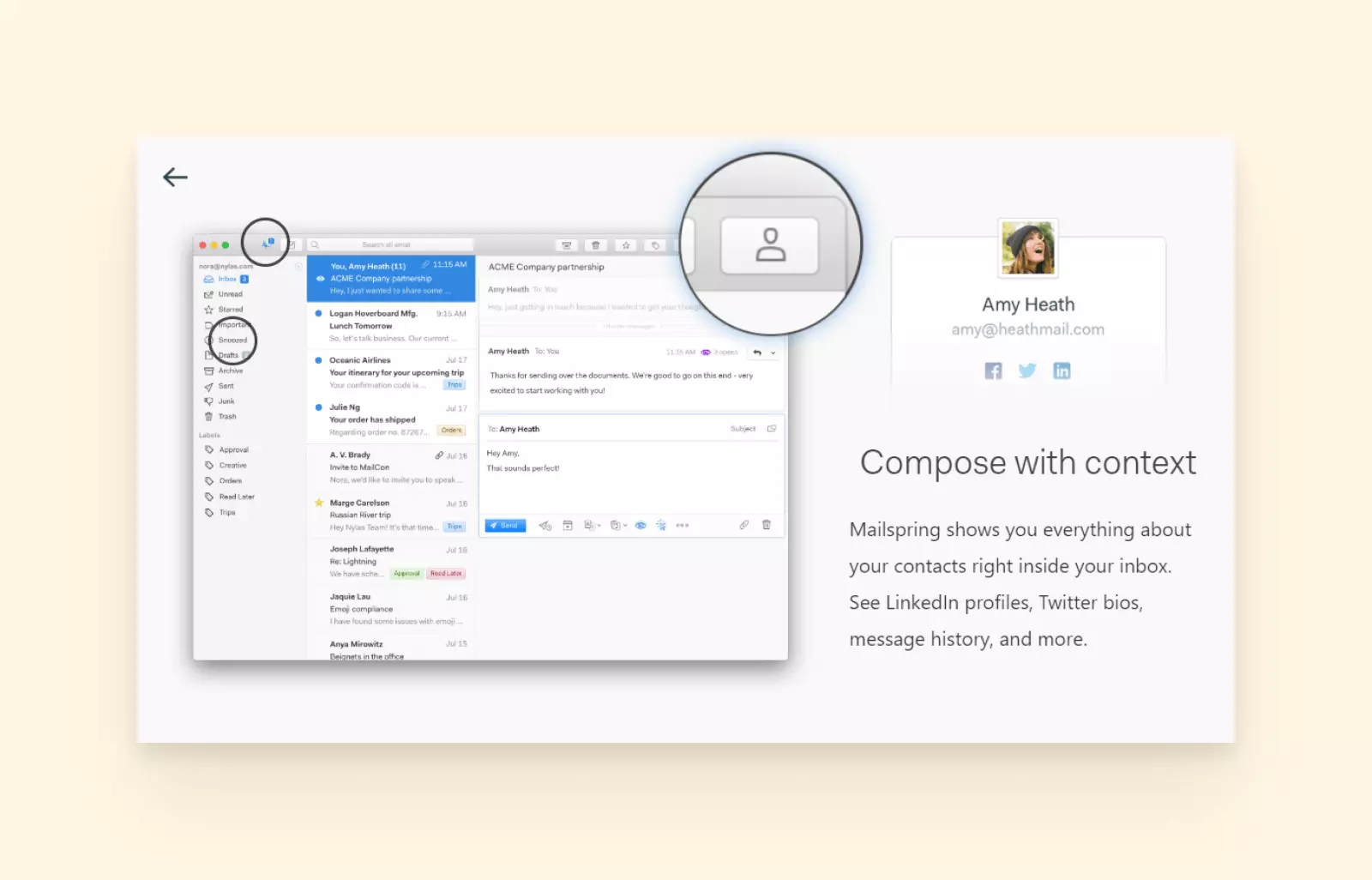 Mailspring contact manager