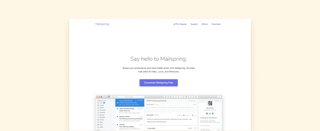 Mailspring for multiple email address management