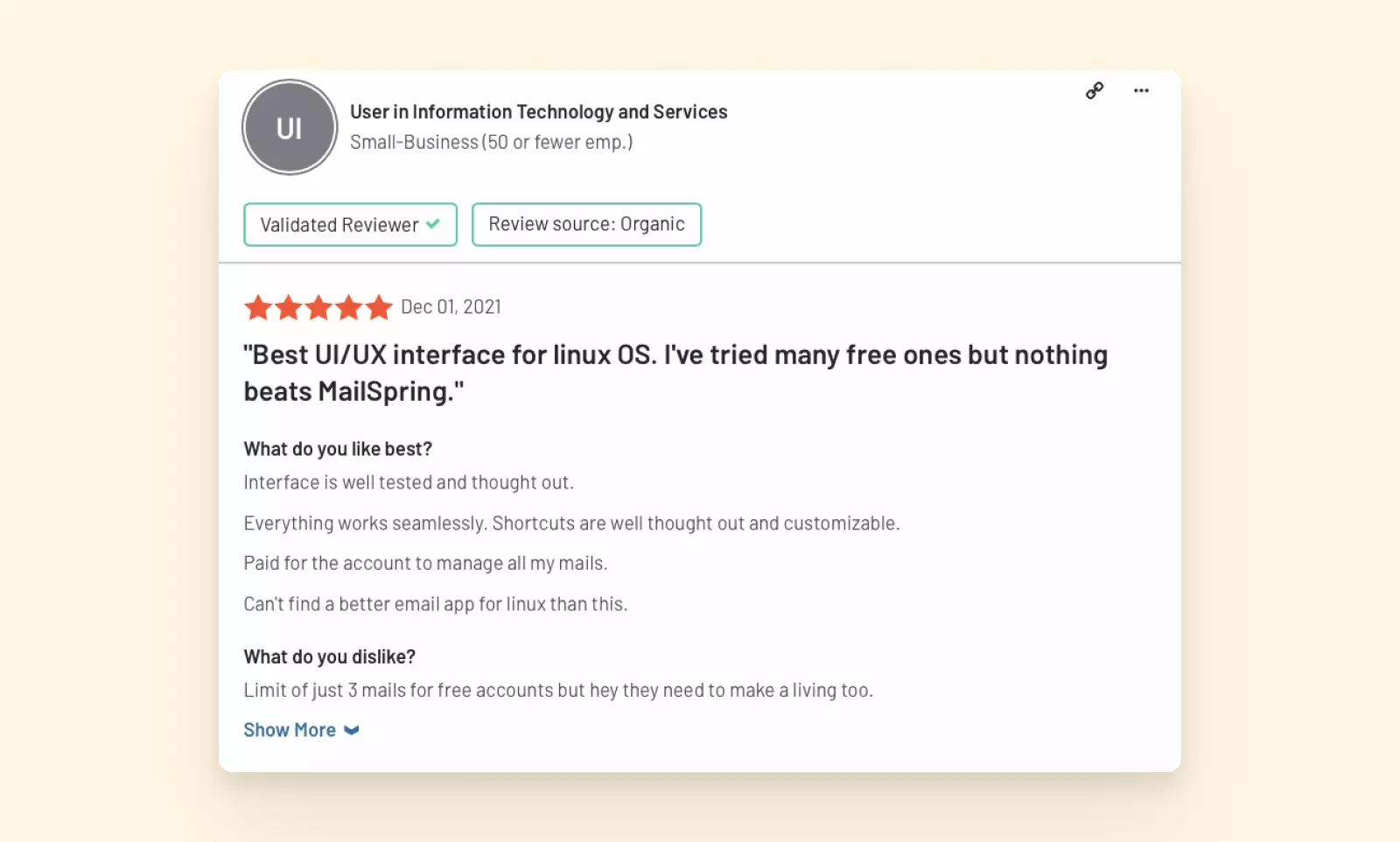 Mailspring user review