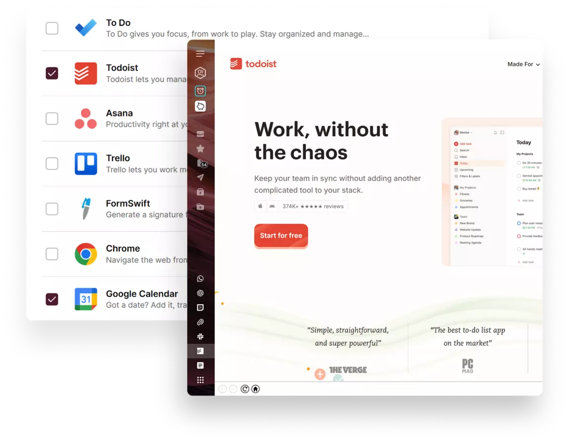 Mailbird app integrations feature