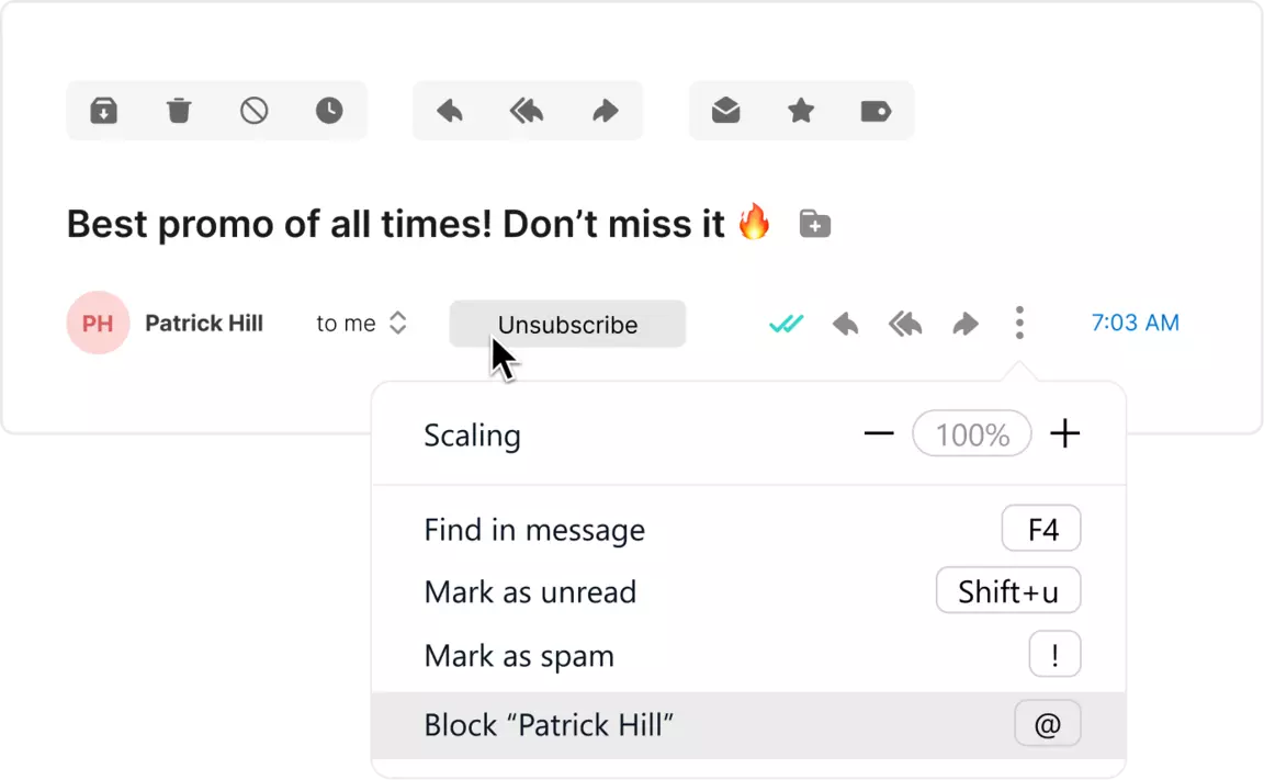 Mailbird block senders feature