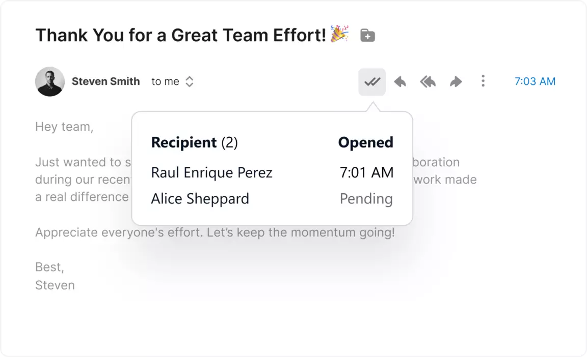 Mailbird email tracking feature