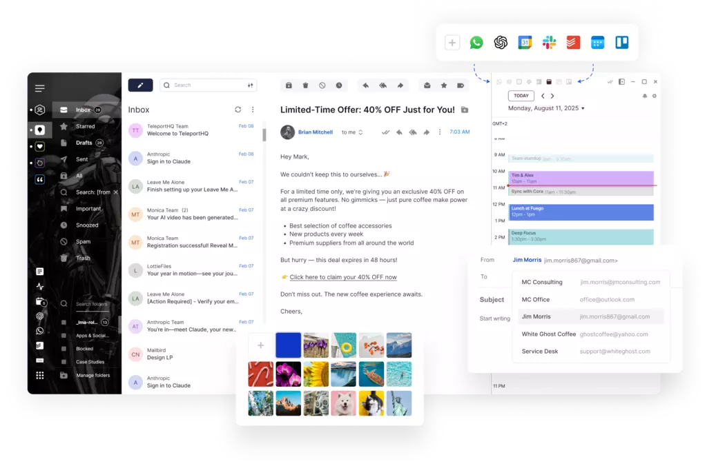 Mailbird Productivity Suite Interface