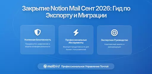 Закрытие Notion Mail в сентябре 2026: Полное руководство по экспорту данных и пути миграции в Mailbird