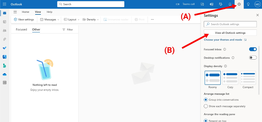 outlook out of office Web setup