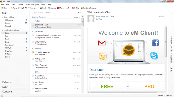 Postbox email alternatives - eM Client
