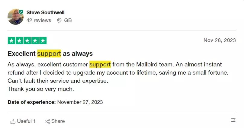 Mailbird tech support review