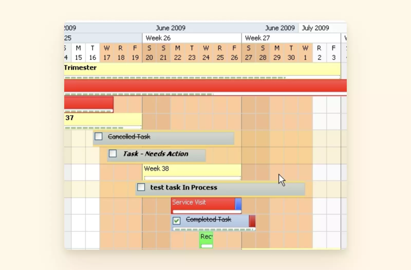 Thunderbird's Gantt view