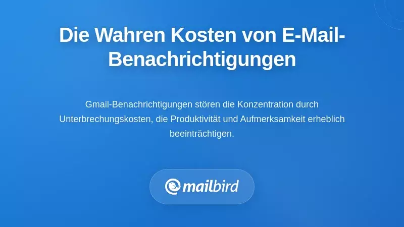 Person, die von ständigen Gmail-Benachrichtigungsalarmen überwältigt ist und dadurch Fokus und Produktivität bei der Arbeit gestört werden