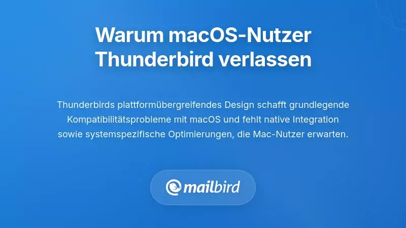 Mac-Benutzer frustriert &uuml;ber die langsame Leistung des Thunderbird-E-Mail-Clients und Schnittstellenprobleme
