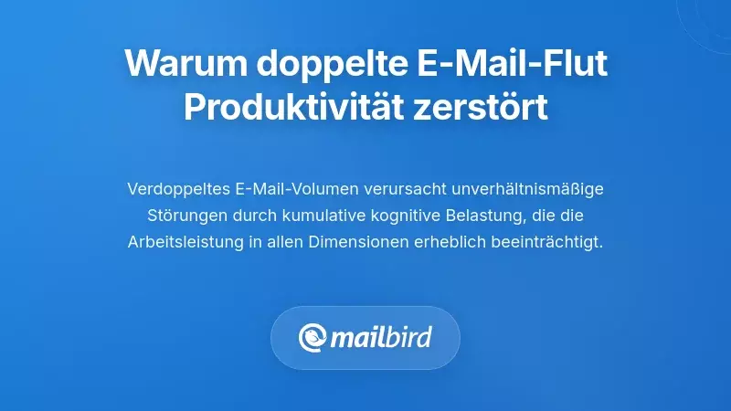 Verstehen, warum die verdoppelte E-Mail-Volume die Produktivit&auml;t zerst&ouml;rt