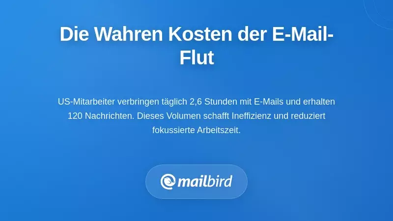 Statistiken zur E-Mail-Überlastung, die die für die Verwaltung des Posteingangs aufgewendete Zeit und die Auswirkungen auf die Produktivität von Fachkräften zeigen