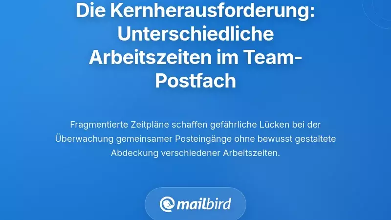 Das Grundproblem verstehen: Warum unterschiedliche Arbeitszeiten Team-Postf&auml;cher erschweren