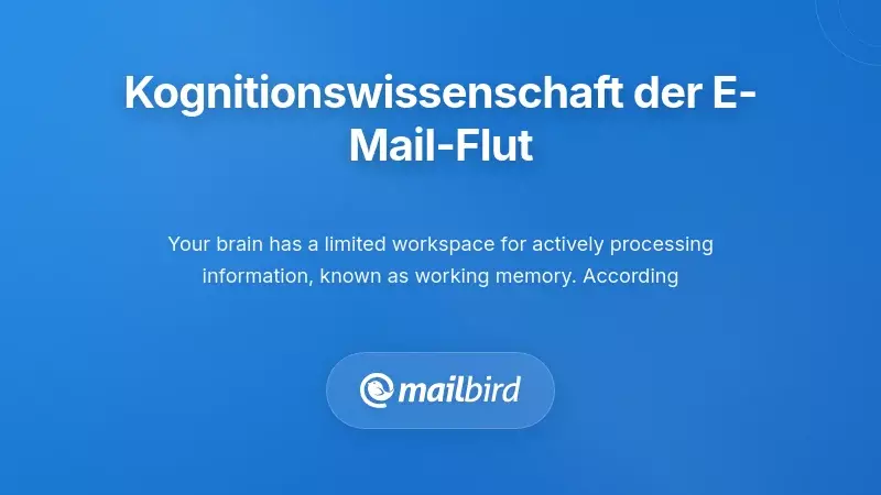 Diagramm des Arbeitsbereichs im Gehirn, das die Grenzen des Arbeitsged&auml;chtnisses bei der E-Mail-Verarbeitung und kognitive &Uuml;berlastung zeigt