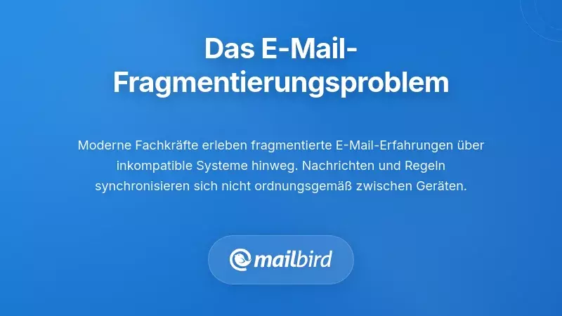 Fachmann, der fragmentierte E-Mail-Konten &uuml;ber mehrere Ger&auml;te und Plattformen verwaltet