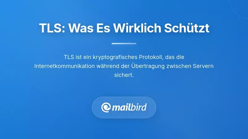 Diagramm zeigt TLS-Verschl&uuml;sselung, die E-Mail w&auml;hrend der &Uuml;bertragung zwischen Mailservern sch&uuml;tzt