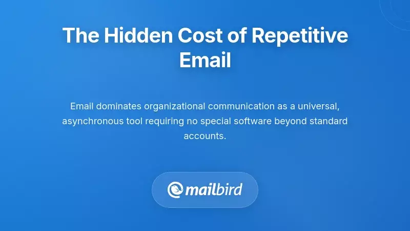 Professional analyzing repetitive email patterns showing time wasted on duplicate responses
