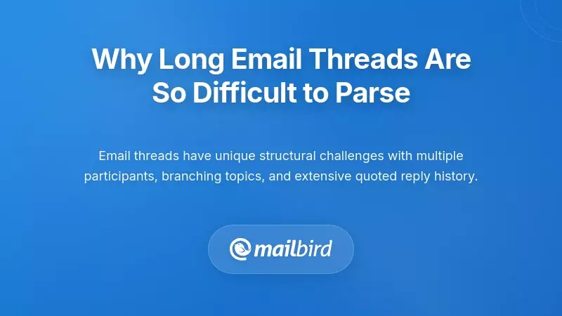 Overwhelmed professional struggling with long, complex email threads in cluttered inbox