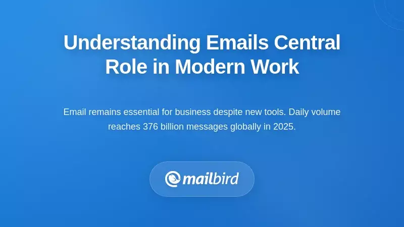 Business professional managing email communications at desk representing email's central role in workplace productivity